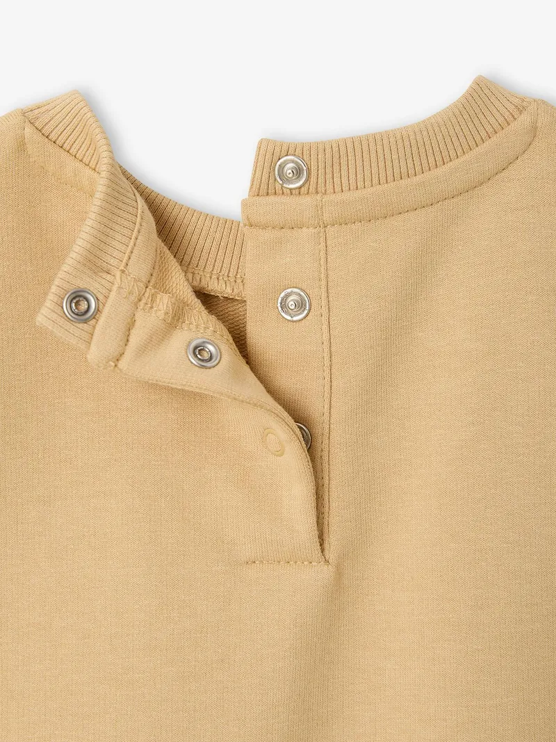 Vertbaudet Baby Sweatshirt mit Print LET'S GO cappuccino, Cappuccino, – Produktbild 4 von 4