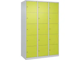 C+P C+P Schließfachschrank Classic PLUS, 15 Fächer, 1850x1200x500mm, Lichtgrau/Clowngrün – Produktbild 1 von 1