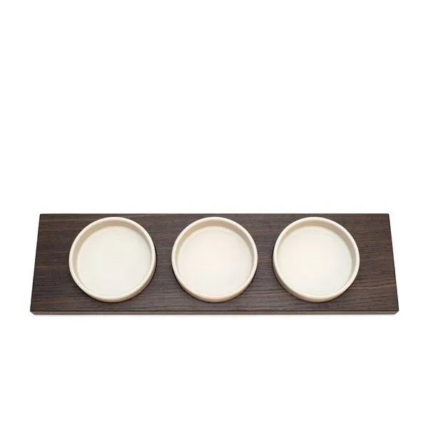 klotzaufklotz klotzaufklotz Servierschalen mit Holztablett, Warmgrau, – Produktbild 1 von 8