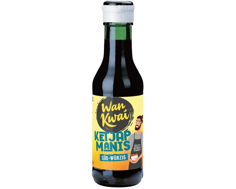 Wan Kwai Saucen, Wan Kwai Ketjap Manis Würzsauce nach indonesischer Art mild 125ml – Produktbild 1 von 2