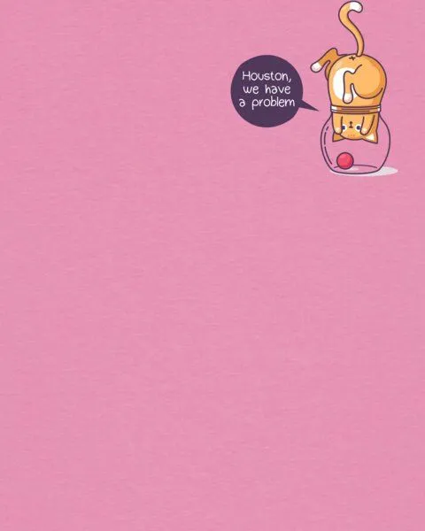 watapparel watapparel T-Shirt Frauen Funny Cat, Bubble pink, – Produktbild 3 von 4