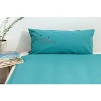 Hirschkind Hirschkind Bio-Kissenbezug 'her mit dem schönen leben!' türkis 80*40 cm – Produktbild 1 von 1