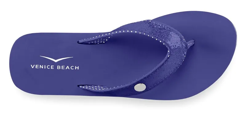 VENICE BEACH VENICE BEACH Sandale, Badeschuh, Badelatsche, Flip Flop, Badeschlappe, Pantolette Badezehentrenner Zehentrenner mit wasserabweisender und leichter Sohle VEGAN, Blau, – Produktbild 4 von 5
