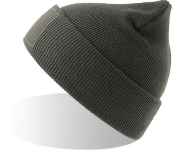 Atlantis Headwear Atlantis Headwear Wind Beanie mit unbedruckten Aufnäher, Dunkelgrau, – Produktbild 1 von 2