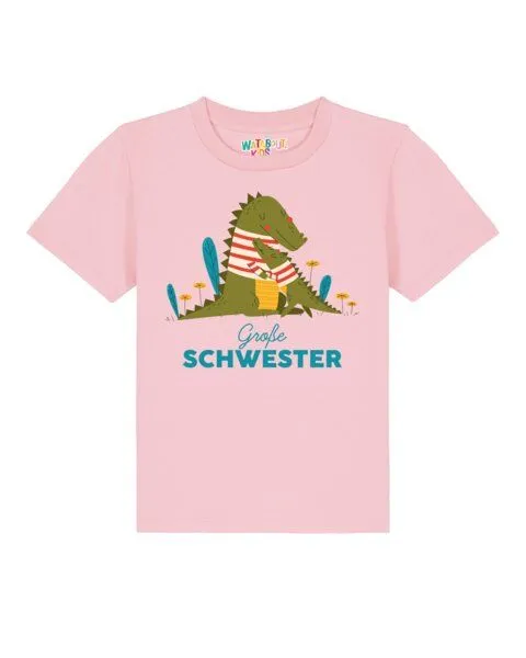 watabout.kids watabout.kids T-Shirt Kinder Krokodil Große Schwester, Cotton pink, – Produktbild 1 von 3