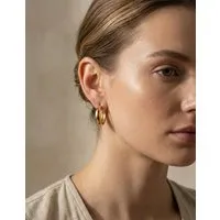 noca noca Chunky Creolen (20mm) – 14k Vergoldet & Handgefertigt – Produktbild 1 von 1