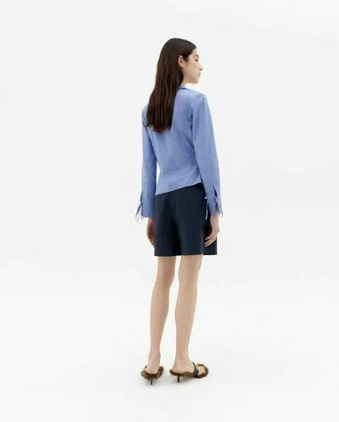 thinking mu thinking mu Lenie Blouse - Damenbluse aus Bio-Baumwolle, Persian blue, – Produktbild 1 von 2