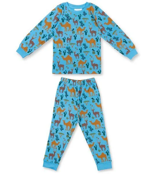 Sense Organics & friends in cooperation with GARY MASH Sense Organics & friends in cooperation with GARY MASH Kinder Schlafanzug aus Biobaumwolle mit Allover Druck, Wüste (blau), – Produktbild 1 von 4