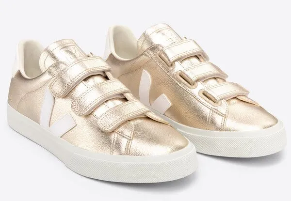 Veja Veja Klett- Sneaker Damen - Recife Logo Chromefree, Rose (platine white), – Produktbild 2 von 4