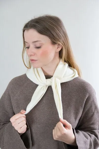 Kopyto Kopyto BIRUANG Bandana Halstuch 100% Merinowolle RWS-Zertifiziert Ökologisch Unifarben, Creme, – Produktbild 2 von 4