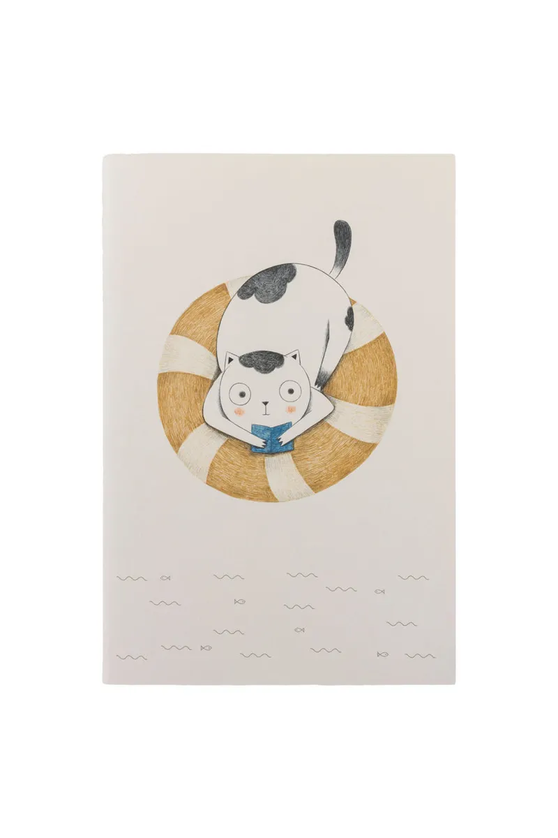 Tranquillo Notizbuch SUNSET SPLASHY CAT - white – Produktbild 1 von 2