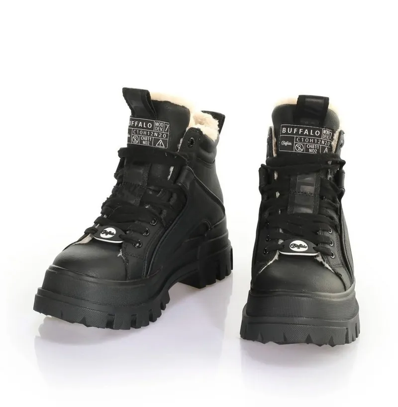Buffalo Buffalo Aspha Schnürboots, Schwarz, – Produktbild 3 von 4