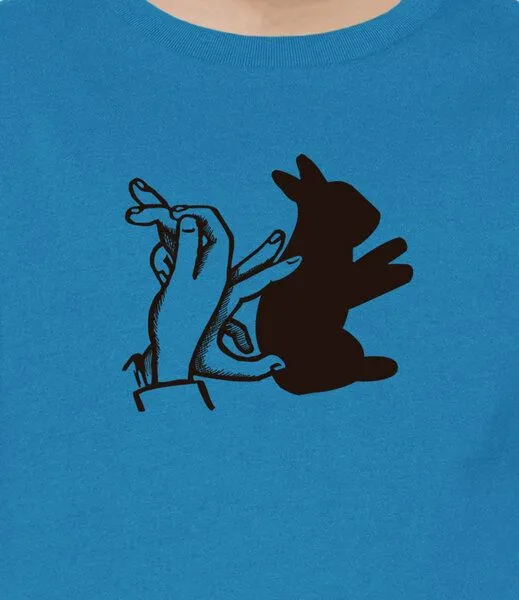 little kiwi little kiwi Kinder T-Shirt, "Schattenhase", Blau - azur, – Produktbild 2 von 2