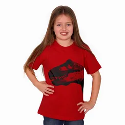 HANDGEDRUCKT HANDGEDRUCKT "T-Rex" Kinder T-Shirt reine Bio Baumwolle (kbA) – Produktbild 1 von 1
