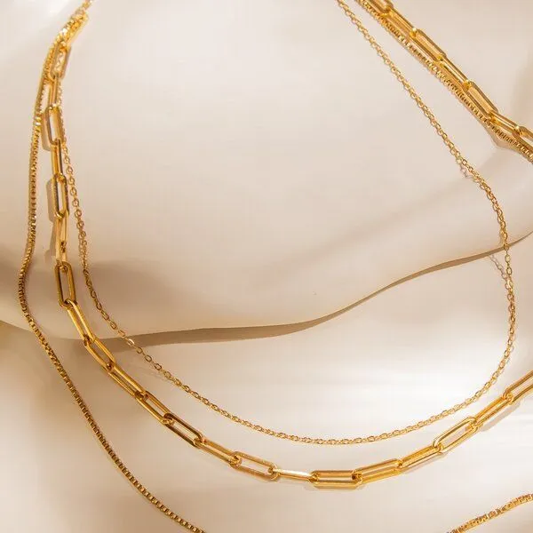 ELEKTROPULLI ELEKTROPULLI 3 Layer Kette 36/42/47 cm, Gold, – Produktbild 2 von 4