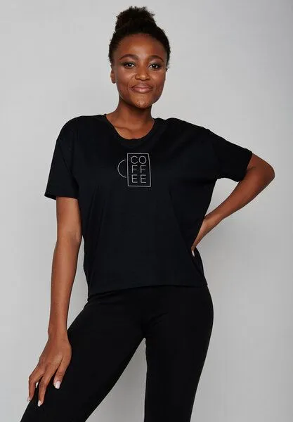 GreenBomb GREENBOMB Lifestyle Coffee Cup Feel - Lässiges T-Shirt aus einem Bio-Baumwoll Mix / hochwertiger Print / Fair & Vegan, Schwarz (black), – Produktbild 2 von 3