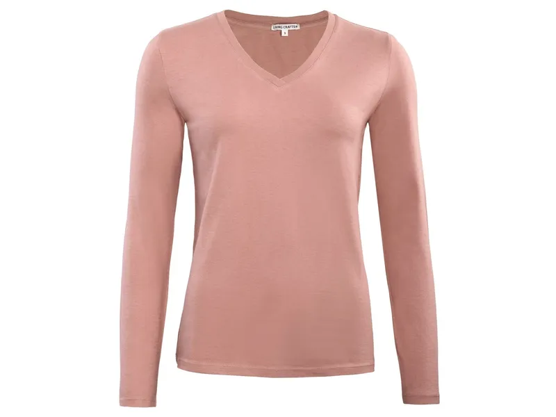 Living Crafts LIVING CRAFTS - Damen Langarm-Shirt - Pink (100% Bio-Baumwolle), Nachhaltige Mode, Bio Bekleidung, Pink, – Produktbild 3 von 4