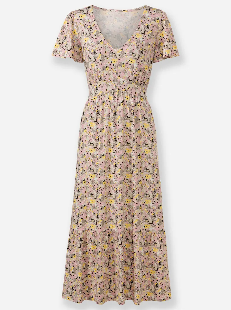 Witt Jerseykleid, Hortensie-gelb-bedruckt, – Produktbild 1 von 2