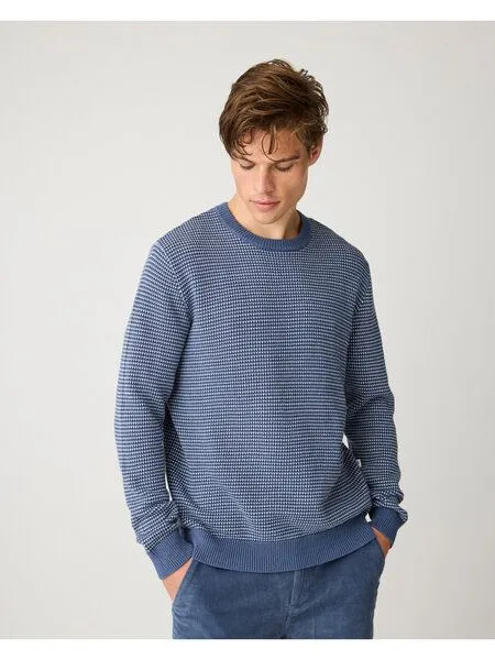 KnowledgeCotton Apparel KnowledgeCotton Apparel Strickpullover Jacquard crew neck sweater, Night sky, – Produktbild 3 von 4