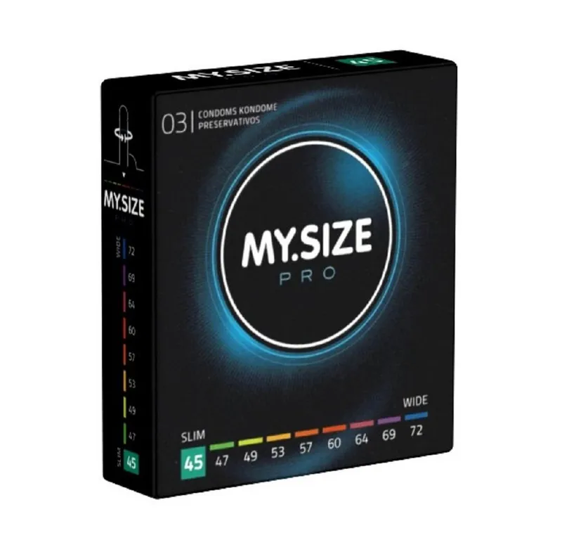MY.SIZE Kondome PRO 45mm Packung mit, 3 St., Maßkondome, Kondome für besten Tragekomfort und Sicherheit, die neue Generation MY.SIZE Kondome, Weiß, – Produktbild 1 von 1