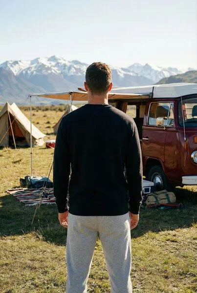 THE FACE OF ELEMENTS The Face of Elements Element - Regular Fit Sweatshirt aus 100% Bio-Baumwolle, Black (schwarz), – Produktbild 2 von 4