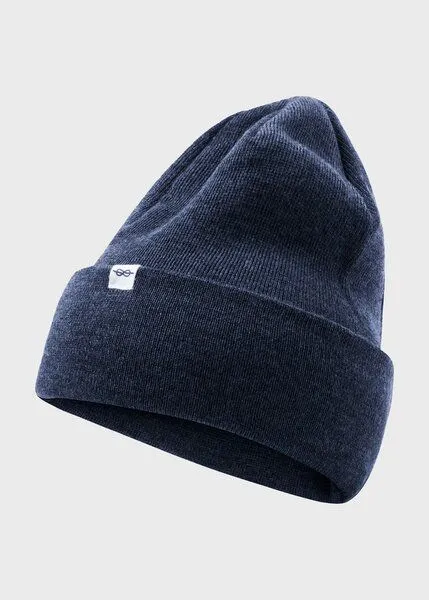 Klitmøller Collective Klitmøller Collective Fine Rib Beanie aus mulesingfreier Merinowolle, Blau (navy), – Produktbild 1 von 2