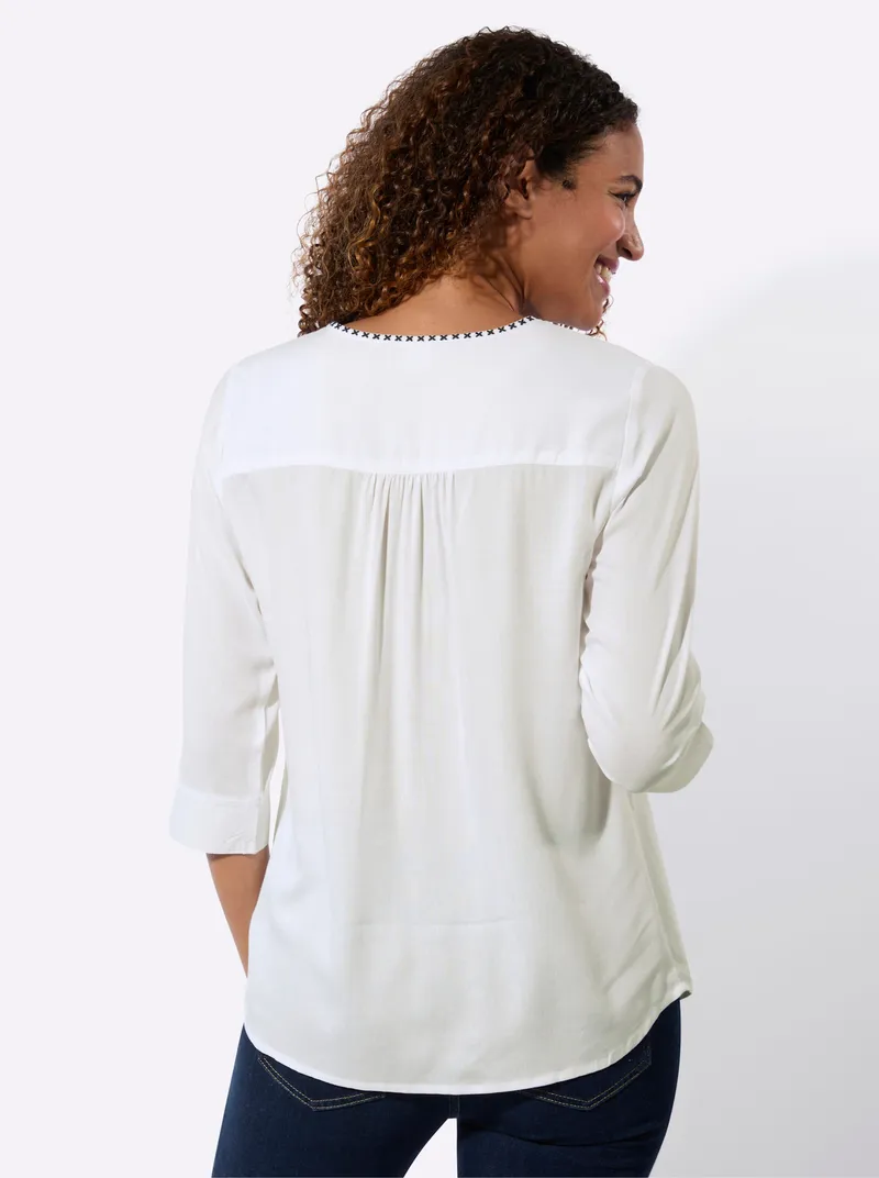 Witt Tunika weiß-mittelblau, Weiß-mittelblau, – Produktbild 1 von 2