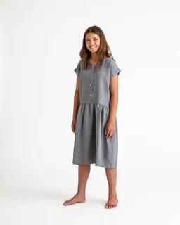MATONA Matona Leinenkleid für Kinder mit kurzen Ärmeln / Simple Dress – Produktbild 1 von 1
