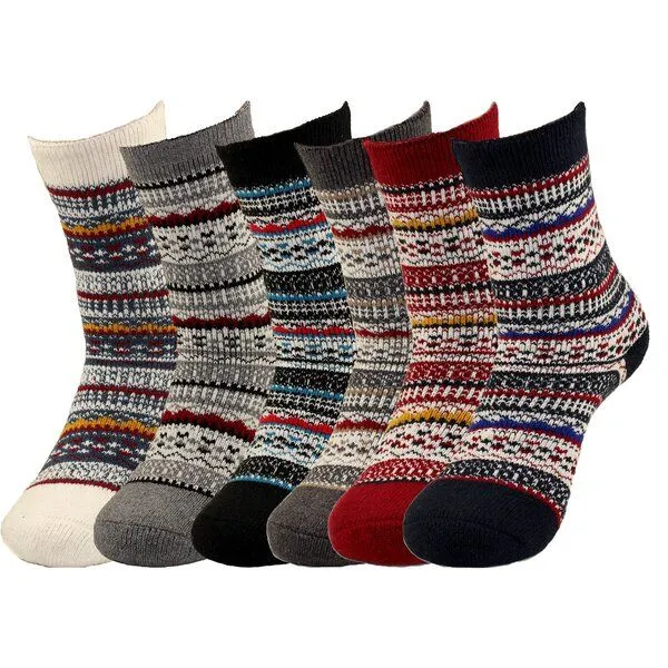Bruno Barella Bruno Barella Winter Thermo Socken aus Schafwolle mit Color-Dream-Motiv im 6er-Pack – Produktbild 1 von 1