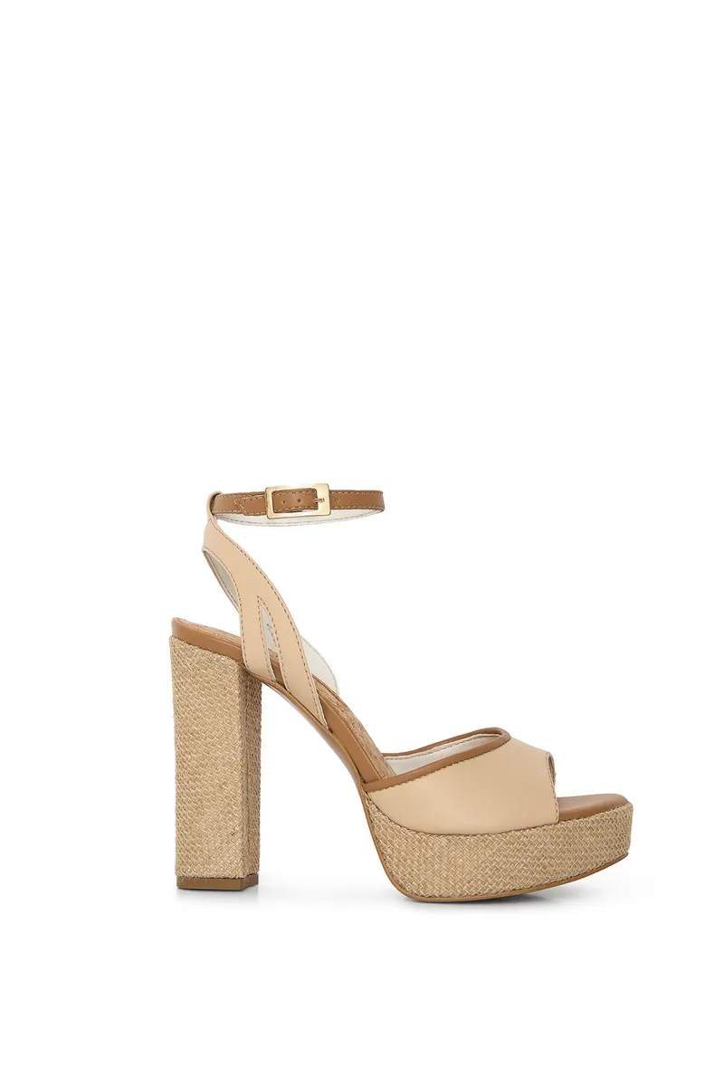 AGAZI AGAZI Damen vegan Sandalen Wedge, Beige, – Produktbild 1 von 2