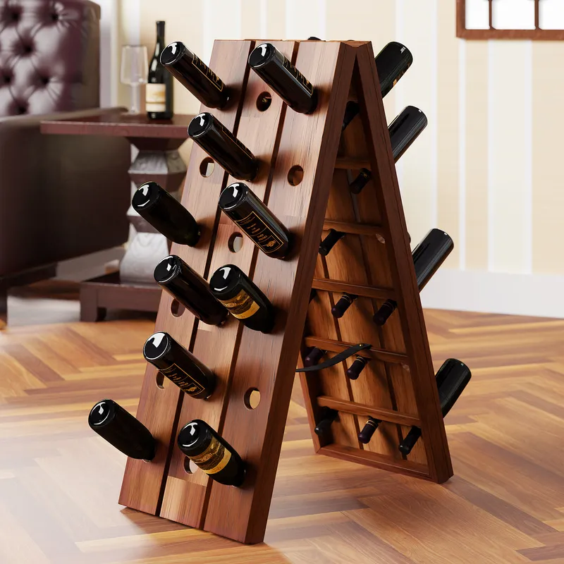 Casaria® Klappbares Weinregal für 36 Flaschen im stilvollen Design, Braun, – Produktbild 1 von 2