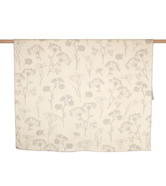 david fussenegger David Fussenegger Kuscheldecke Jade Blumen aus Biobaumwolle, Grau, – Produktbild 1 von 3