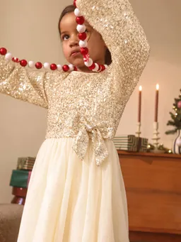 Vertbaudet Vertbaudet Mädchen Festkleid mit Schleife und Rückenausschnitt – Produktbild 1 von 1
