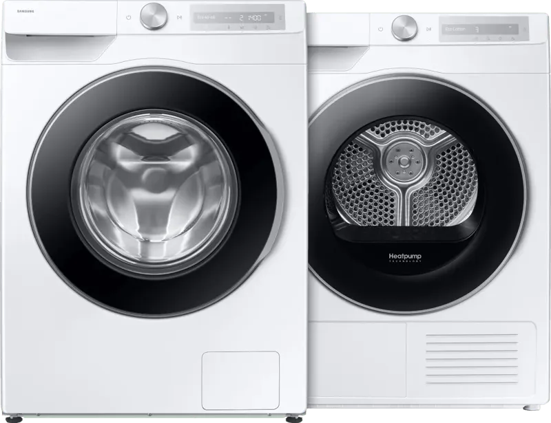 Samsung Samsung WW90DG6U25LH Super Speed + Samsung DV90DG6845LHU3 AI Dry+, Weiß, – Produktbild 1 von 1