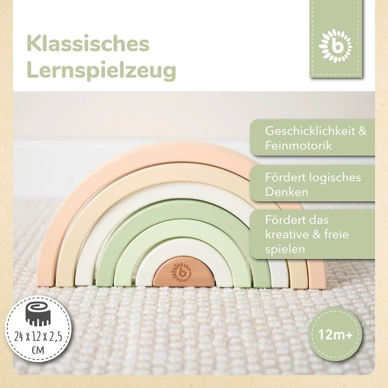 Bieco Bieco Regenbogen Holz - ab 9 Monate, Mehrfarbig, – Produktbild 2 von 3