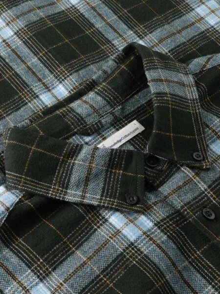 KnowledgeCotton Apparel KnowledgeCotton Apparel Flanell-Hemd Karo, Green check (grün), – Produktbild 3 von 3