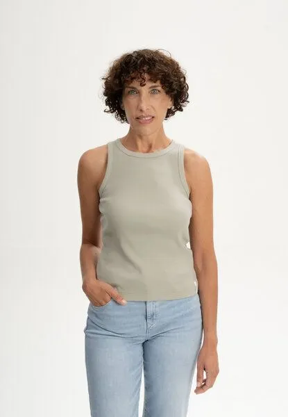 MELA MELA Ripp Tanktop Style DRISNA aus 100% Bio-Baumwolle, Dusty green, – Produktbild 1 von 4