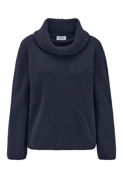 hessnatur hessnatur Strickpullover Relaxed aus reiner Bio-Baumwolle, Marine, – Produktbild 3 von 4