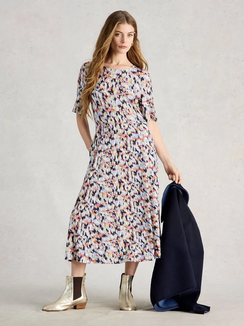 White Stuff Jerseykleid Madeline - 34/R, Blau multi, – Produktbild 2 von 4