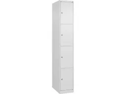 C+P C+P Schließfachschrank Classic PLUS, 4 Fächer, 1850x300x500mm, Verkehrsweiß/Verkehrsweiß – Produktbild 1 von 1