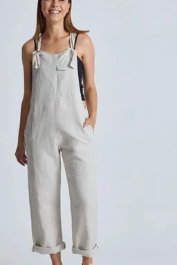 Flax and Loom Flax and Loom Damen vegan Latzhose Leinen Mary Lou Natürlich – Produktbild 1 von 1
