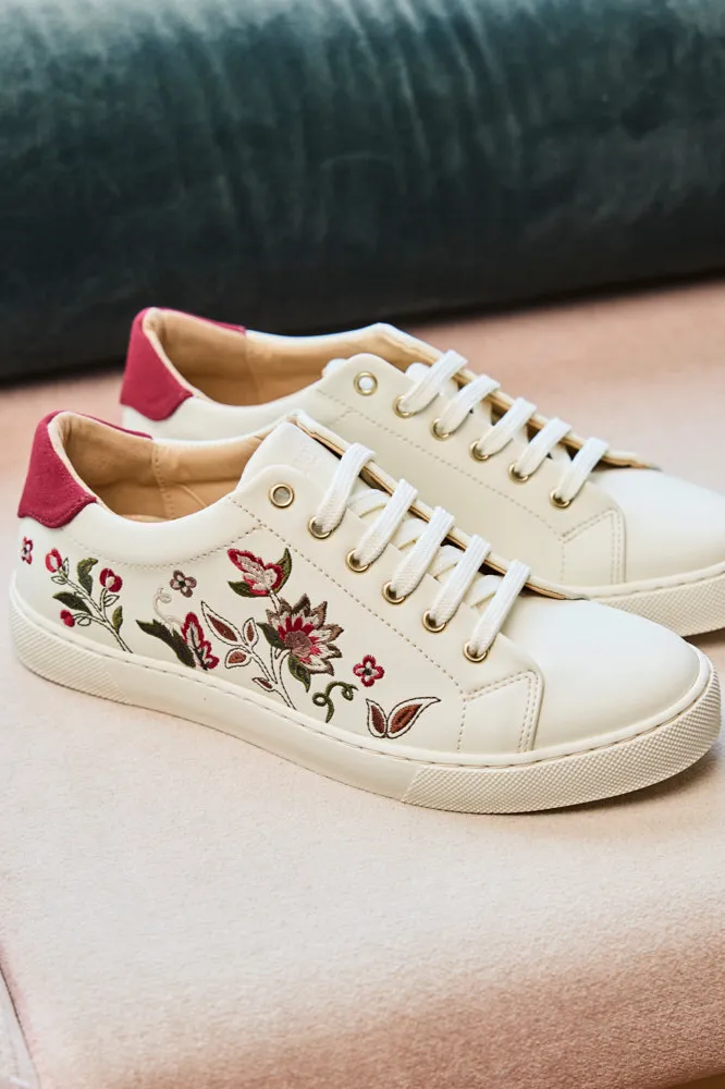 Minuit Sur Terre Minuit Sur Terre Damen vegan Sneaker Virevolte Folklore Creme, Weiß, – Produktbild 2 von 2