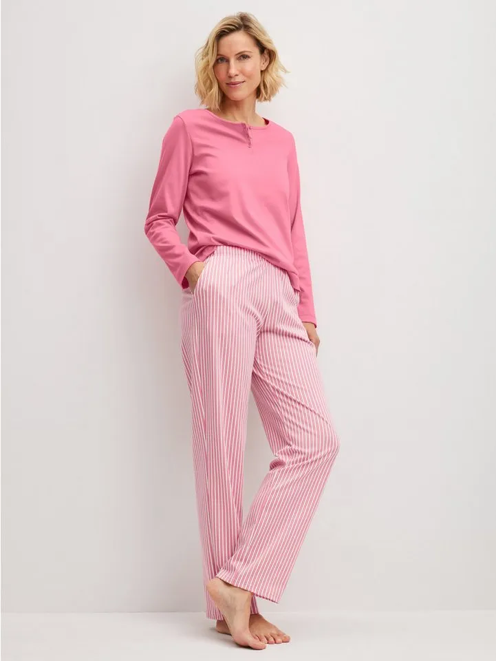 CALIDA CALIDA Pyjamahose Sleep Over M&M Damen (1-tlg) weiche Baumwolle, locker und bequem, Rosa, – Produktbild 4 von 5