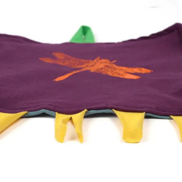 HANDGEDRUCKT Knistertuch HANDGEDRUCKT Azurjungfer, Aubergine, – Produktbild 3 von 4