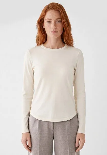 ORGANICATION ORGANICATION Slim-Fit-Longsleeve aus Bio-Baumwolle, Off white, – Produktbild 1 von 4