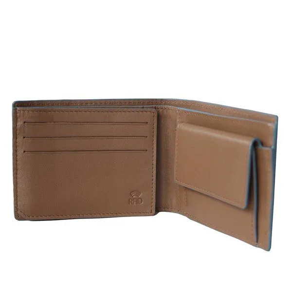Vargu Vargu Echtleder Geldbörse KON 1-M, Taupe - sky blue, – Produktbild 4 von 4