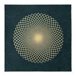 Veskor Cassiopeia Veskor Cassiopeia LOTUS DER LIEBE Heilige Geometrie Linoldruck | 40 x 40 cm | Lichtgold auf Smaragdgrün – Produktbild 1 von 1