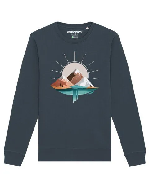 watapparel watapparel Sweatshirt Unisex Sunrise & Lake, India ink grey, – Produktbild 1 von 4