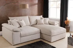 riess-ambiente Ecksofa ATMOSPHERE XL 245cm beige - Cord, Federkern, 3-Sitze, FSC-zertifiziert, Einzelartikel 1 Teile, Modern Design inkl. variablen Ottomanen & Kissen - ideal f. Wohnzimmer – Produktbild 1 von 1