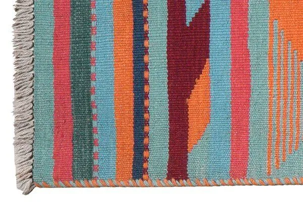 Rugtales Kelim Gashgai „Rugtales“ aus Schurwolle, Orange, – Produktbild 4 von 8